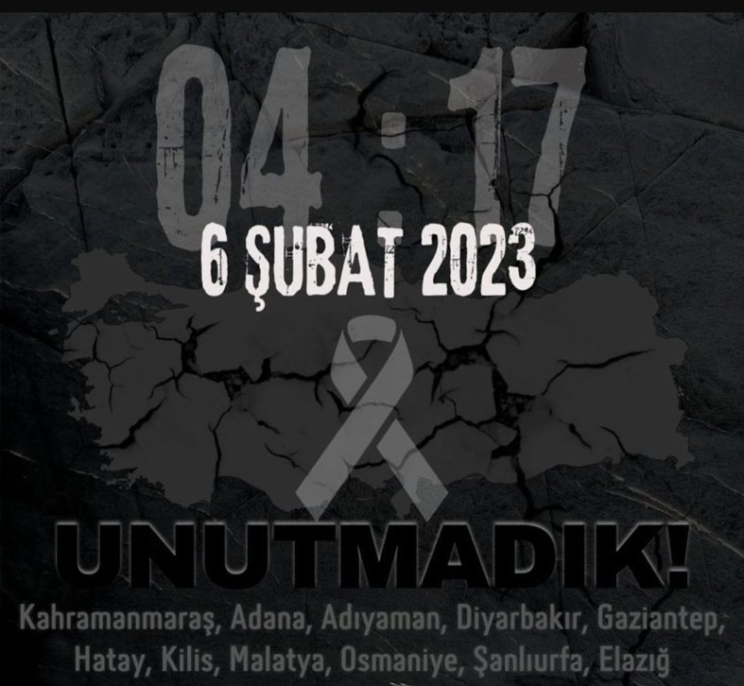 6 Şubat depreminin sene i devriyesinde hayatını kaybeden tüm canlarımızı rahmetle yâd ediyoruz. Allah ruhlarını şad, mekanlarını cennet eylesin. Sevdiklerini kaybeden insanlarımıza Allah sabır, metanet versin.
Yüce Mevlâ bizlere bir daha böyle acılar yaşatmasın...😥😞