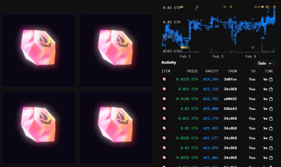 mooncat5997's tweet image. Good morning legends, 

I just bought +66 Gemesis 💎 at 0.019eth each ~ $39 🆓!!! Right before OpenSea announces $SEA TGE, mobile app, top cross-chain features, new AI features ... 

Gemesis feels good, looks nice and very undervalued  

opensea.io/collection/gem…