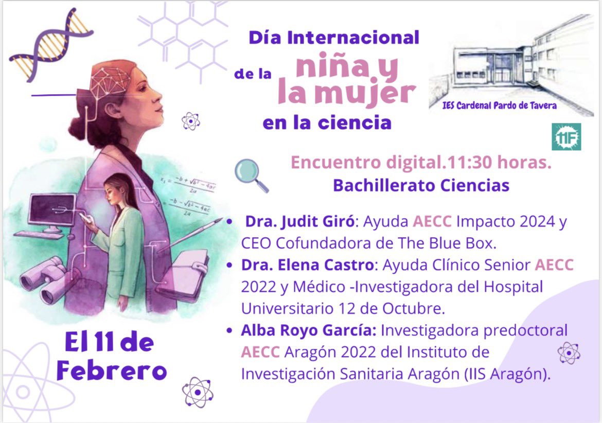 El próximo 11 de febrero, con motivo del #DiaInternacionaldelaNiñaylaMujerenlaCiencia tendremos un encuentro digital muy interesante!
