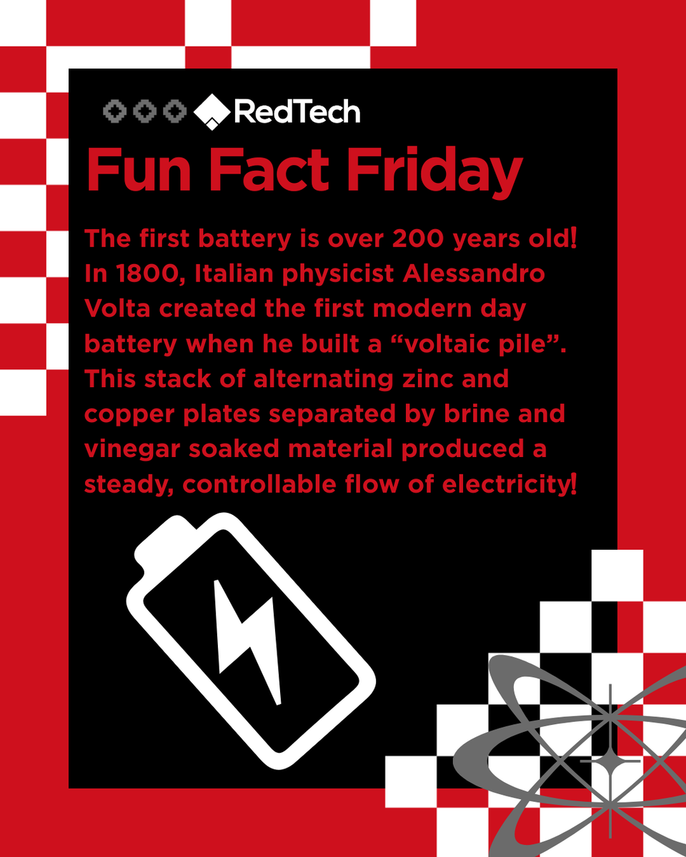 In 1800, Alessandro Volta invented the first modern battery, the voltaic pile, made from alternating zinc and copper plates separated by vinegar- or brine-soaked material. This stack produced a steady, controllable flow of electricity. 

#funfacts #recruitment #volts