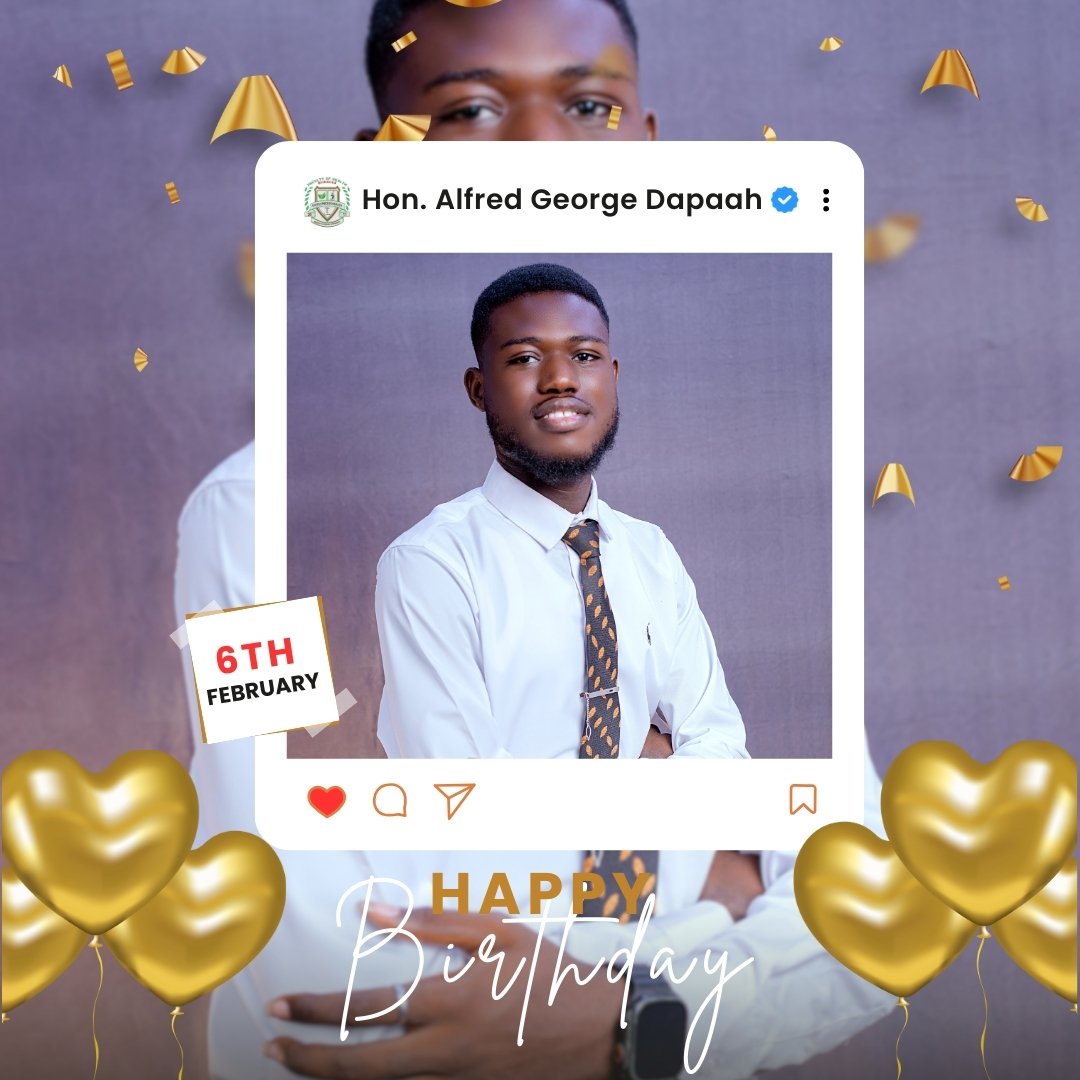fhssa_kstu's tweet image. Wishing the FHSSA-KsTU Organizing Officer; 
Hon. Alfred George Dapaah a Happy Birthday ✨🎂🍾

#birthday #organizer #fhssa