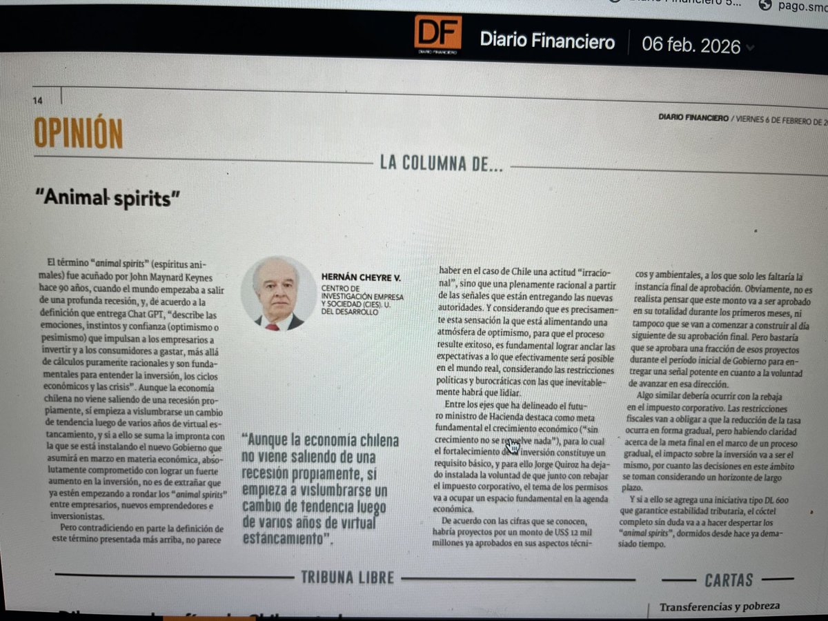 hernancheyre's tweet image. Los “animal spirits”, dormidos desde hace largo tiempo, van a empezar a despertar con las medidas económicas anunciadas por el gobierno que asumirá en marzo.