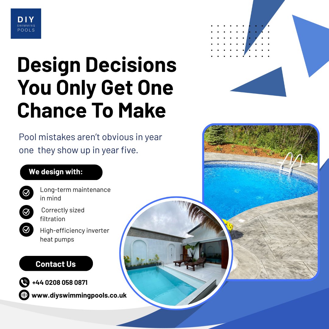 diyswimmingp's tweet image. You only get one chance to get pool design right.

The real mistakes don’t show in year one they show years later.

🌐 diyswimmingpools.co.uk
📞 +44 0208 058 0871 

 #SwimmingPoolDesign #SmartPools #LuxuryLiving #UKPools