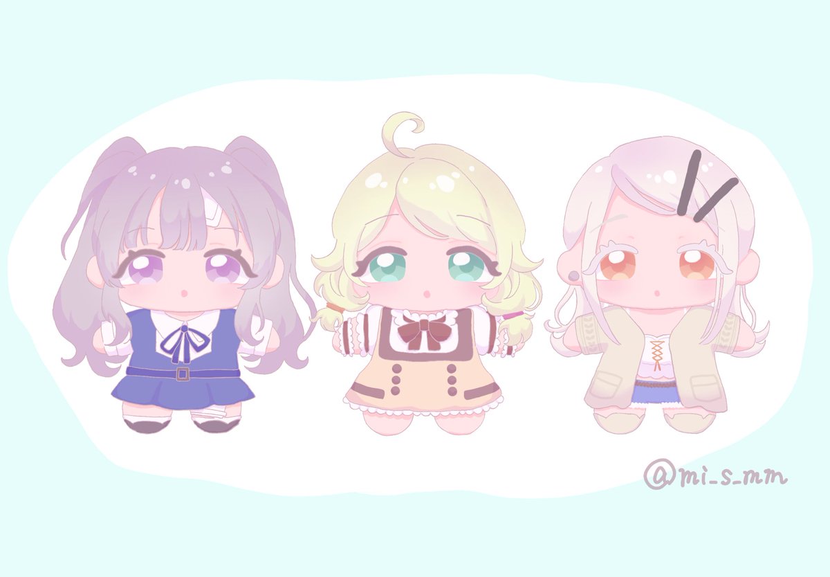 mi_s_mm's tweet photo. 私の好きなアイドル、デフォルメするとみんな同じ顔をしている
#遊佐こずえ
#篠澤広
#幽谷霧子 https://t.co/VxGXDJBHHe