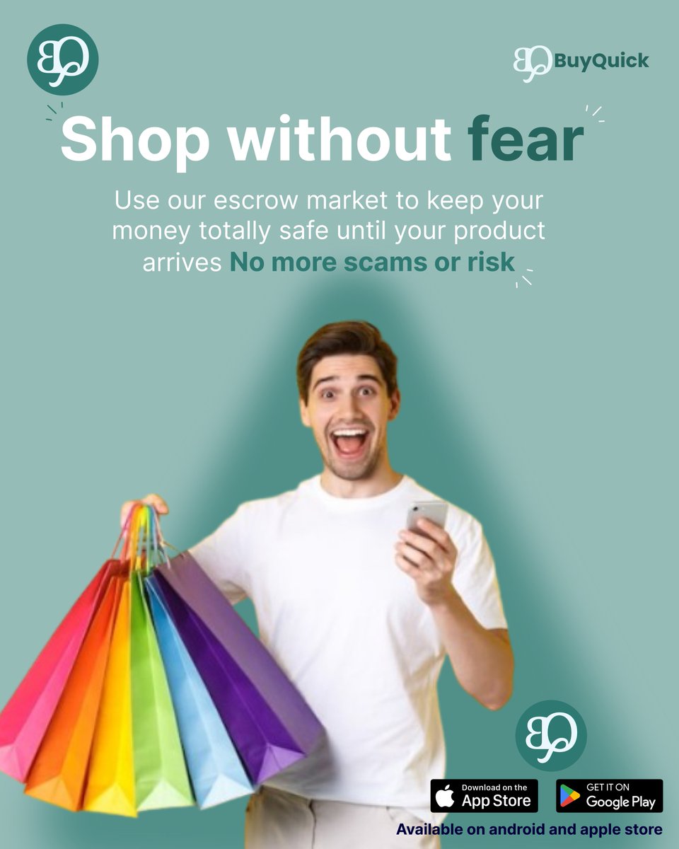 BuyQuick_NG's tweet photo. Say Goodbye to "What I Ordered vs. What I Got" Fears! 🛡️✨
Online shopping shouldn't feel like a gamble. 
BuyQuick Escrow is the game-changer you’ve been waiting for. 🤝
Download the BuyQuick app 📲
Fund your wallet and start exploring! 💳
https://t.co/7VRnrkxfWD https://t.co/35zqaJu0Gx