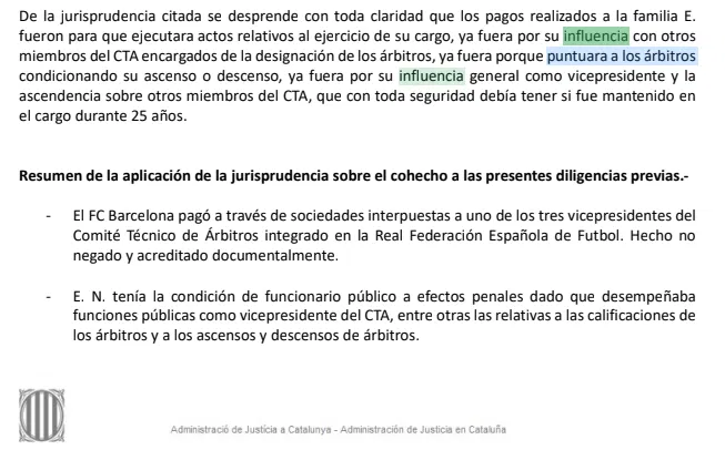 futbolgate_ES's tweet image. #CasoBarçaNegreira La investigación judicial por el presunto delito de corrupción deportiva no busca demostrar el pago directo a árbitros individuales por partidos específicos. El núcleo del proceso es determinar si Enríquez Negreira, en su condición de vicepresidente del Comité…