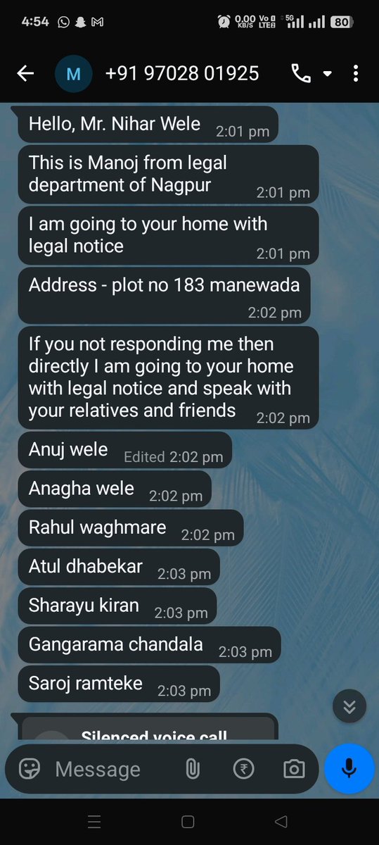 wele_nihar70242's tweet photo. @InstaMoneyApp one of your recovery agent is threatening me that he will call my relatives and that he knows how to recover the money. please check this @RBI https://t.co/Zoev6gVIpJ