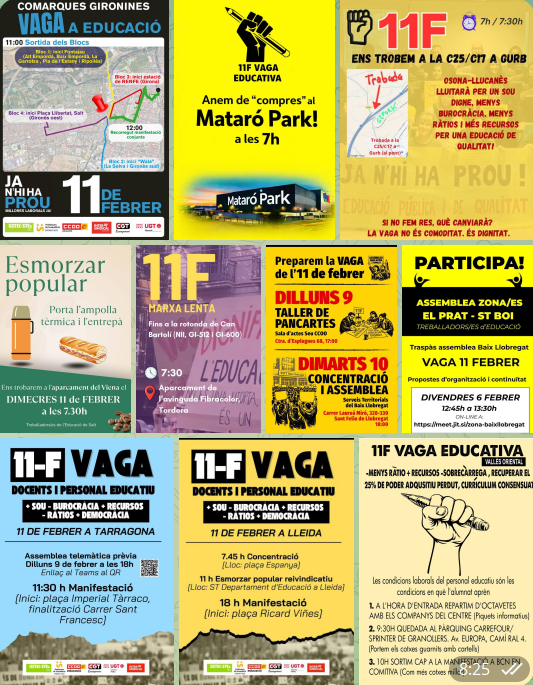 AndreuMumbru's tweet photo. Estem impulsant accions i mobilitzacions arreu del país, la #VagaEducativa de l'#11F serà brutal, i si el Departament no ens escolta tindrà una setmana sencera de vagues del 16 al 20 de març! 

#DignifiquemLaProfessió https://t.co/rrrIhWXMLB