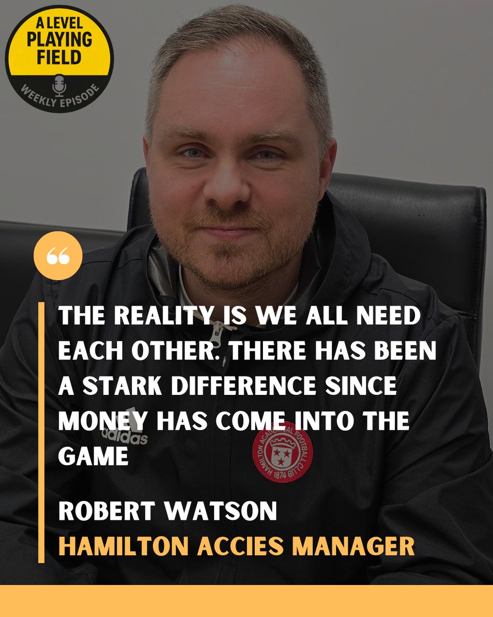 💬 Progress brings opportunity but what’s been lost along the way? 🤔

🎙 <a href="/accieswfc/">Hamilton Academical Womens Football Club</a> boss Robert Watson joins <a href="/alibali76/">Alison McConnell</a> and <a href="/JournoCherylS/">Cheryl Smith</a> on this week's episode of A Level Playing Field

🎧 LISTEN HERE I shorturl.at/HGkM8