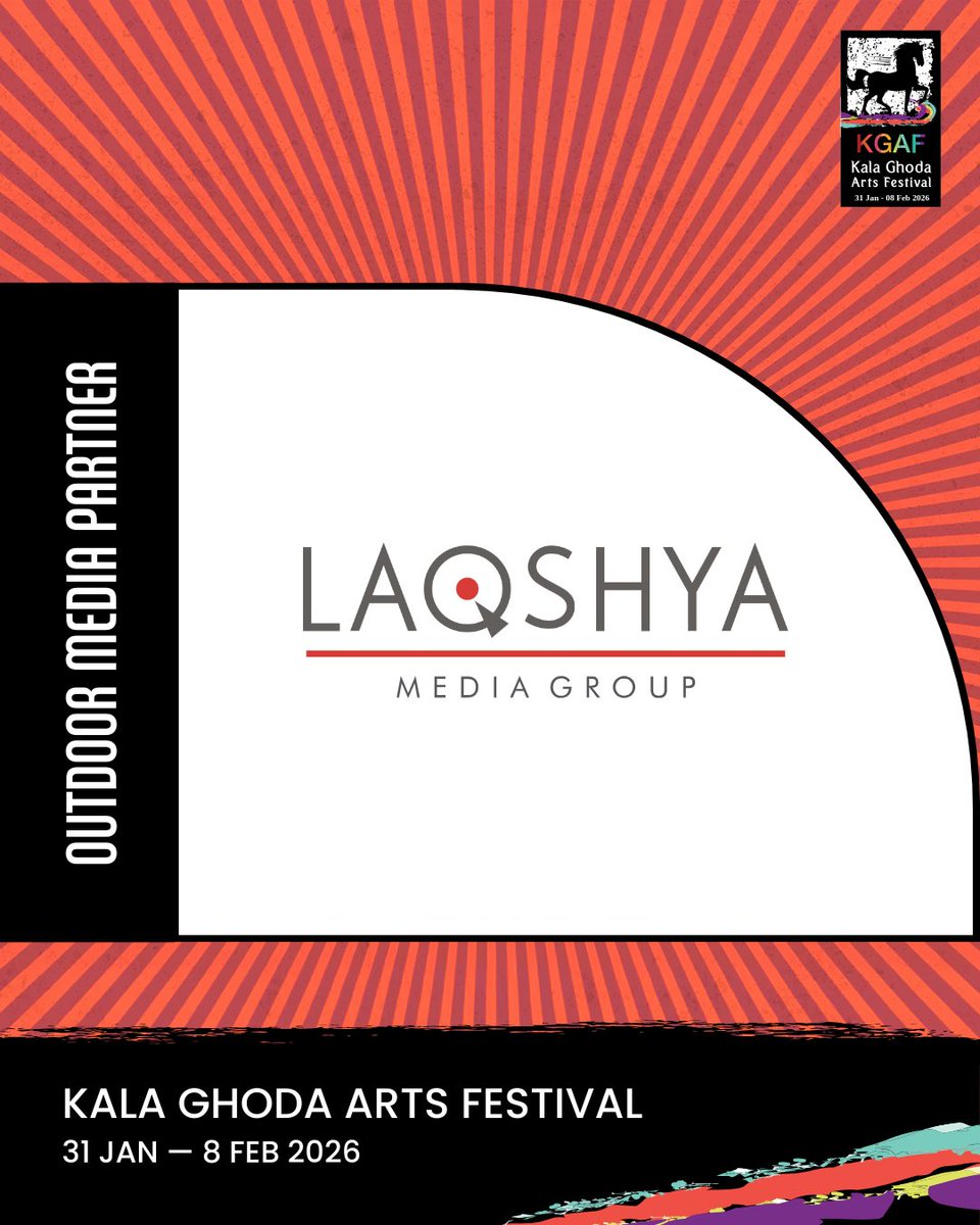 kgafest's tweet image. Taking the festival beyond the streets! 🙌🏻

Proud to have Laqshya Media on board as the Outdoor Media Partner for the 26th Kala Ghoda Arts Festival. 🫶🏽

📍 Kala Ghoda
🗓️ 31 Jan — 8 Feb 2026

Register for FREE — link in bio 🔗✨

#KalaGhoda #Sponsor #Partner #KGAF2026