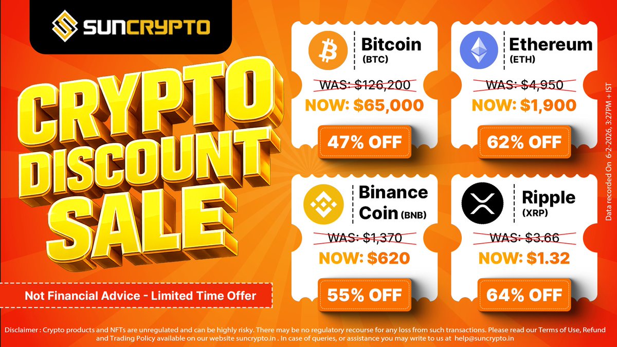 suncryptoin's tweet photo. $BTC, $ETH, $BNB &amp; $XRP - now trading 50–60% below ATH 📊

Markets don’t give discounts forever.

⚠️Not financial advice, just a snapshot of where prices stand today. Just facts, charts, and timing.

#suncrypto #Bitcoin #BitcoinCrash #ethereum #CryptoCrash #BuyTheDip https://t.co/zVstIYM9ym