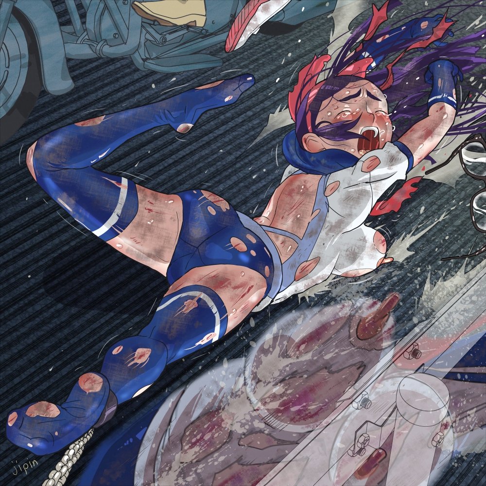 めっちゃ道路を引き摺られるスクールビートラ 