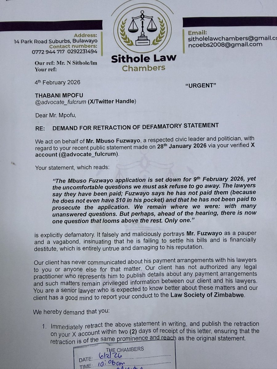 Thabani Mpofu tweet media