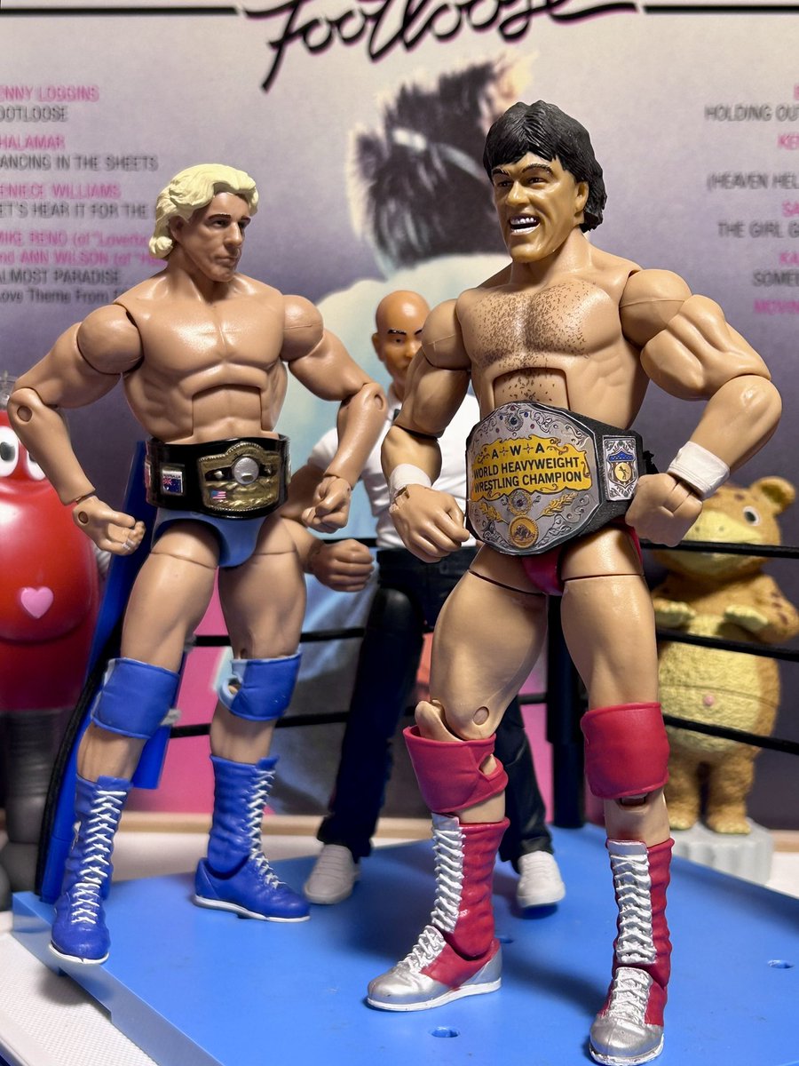 プロレステーマ曲LPジャケット×アクションフィギュア AWA世界ヘビー級