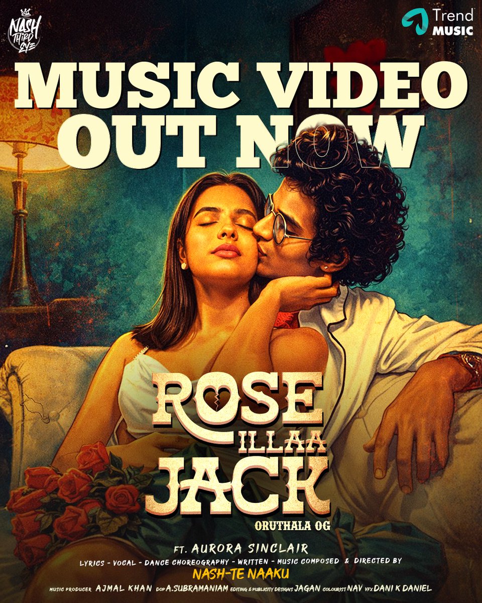And the banger is finally out !😎

#RoseIllaaJack Music video is Out now on Youtube!!

youtu.be/tgznJhF5RU8

Lyrics, Vocal, Dance Choreography, Written, Music composed &amp; Directed by <a href="/Nashtenaaku/">Naresh Arumugan Pillai</a> 

ft.#AuroraSinclair