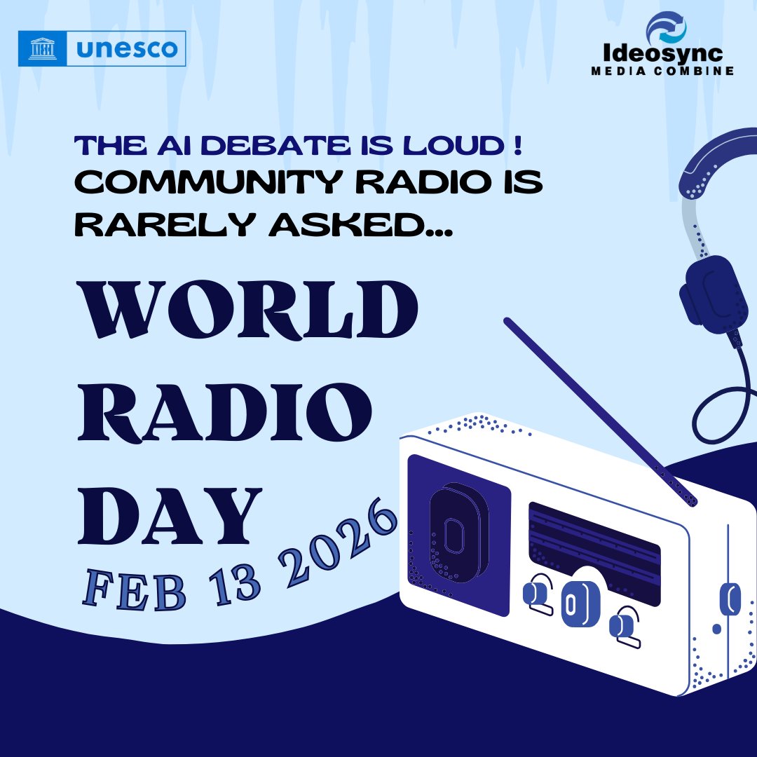 IdeosyncMedia's tweet photo. As AI conversations grow louder, community radio is often left out.

This World Radio Day (13 Feb), we’re listening.

Through conversations with community radio stations across India, we explore how they understand, use, question or stay away from AI.

Stay tuned! https://t.co/KsO0nStqfn