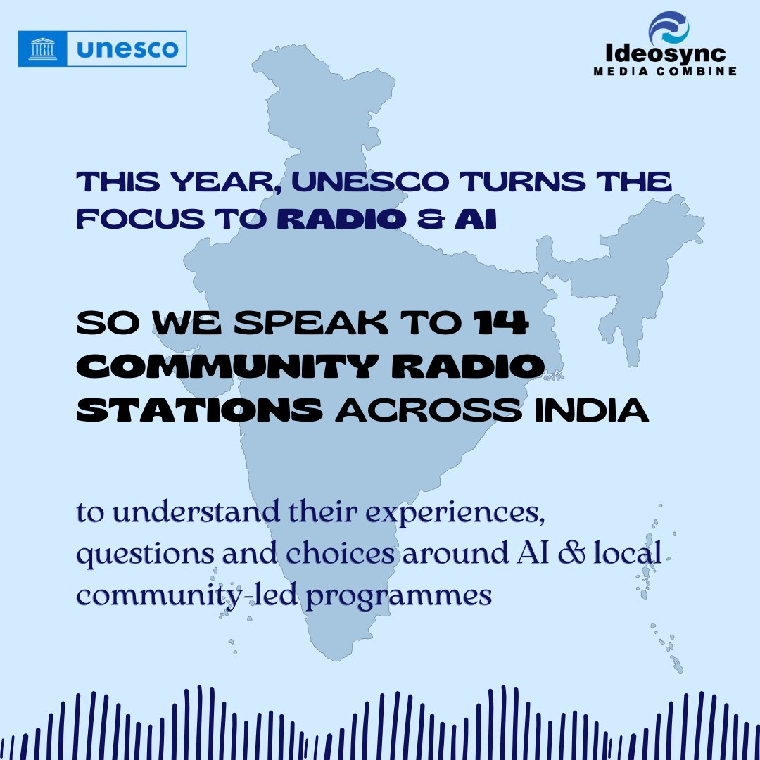 IdeosyncMedia's tweet photo. As AI conversations grow louder, community radio is often left out.

This World Radio Day (13 Feb), we’re listening.

Through conversations with community radio stations across India, we explore how they understand, use, question or stay away from AI.

Stay tuned! https://t.co/KsO0nStqfn