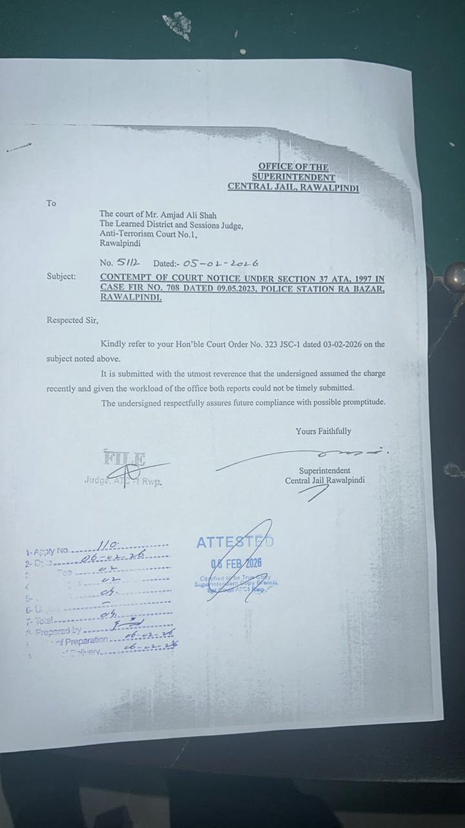The Chief Justice of the Supreme Court committed last Friday that Imran Khan’s medical reports would be provided to his family. Today, when the jail superintendent appeared before the ATC, only two brief notes were submitted. This conduct reflects a complete disregard for the