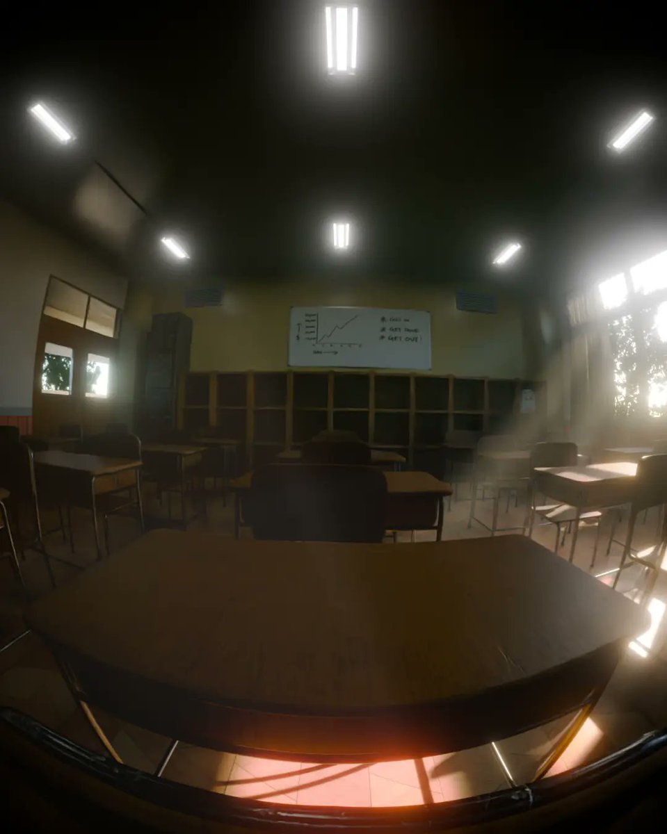 esb_j1's tweet photo. a classroom i made for an animation in blender 5.0 ,it is  one of the best projects i have worked on since i started 3d art , and am happy with the results! https://t.co/xasXVVH97b