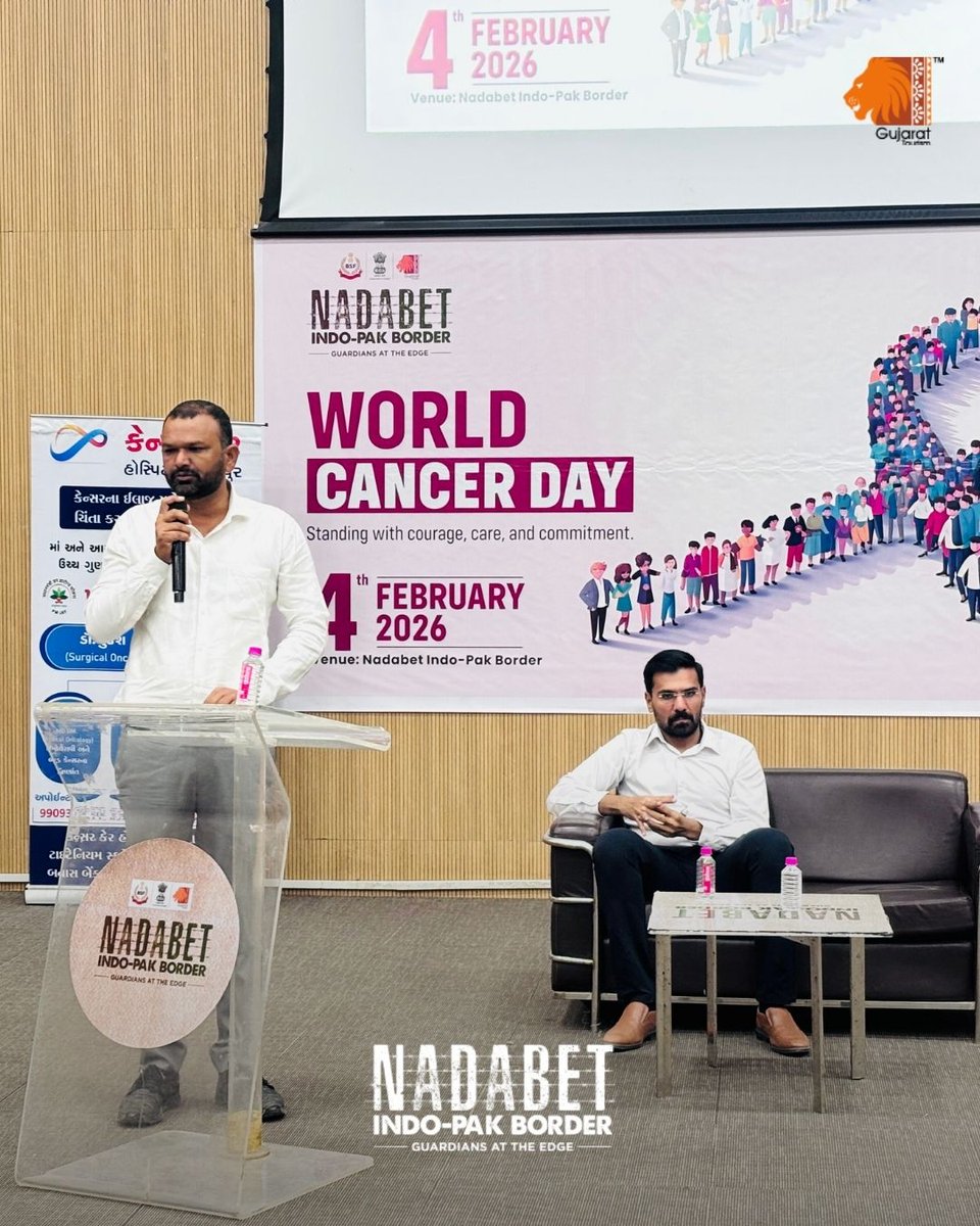 VisitNadabet's tweet photo. Nadabet Indo-Pak Border observed World Cancer Day with a focused programme that highlighted awareness, early detection and support options. Attendees received clear information on preventive steps and local resources, encouraging timely action and community care.

#WorldCancerDay https://t.co/NjqQjPQXdJ