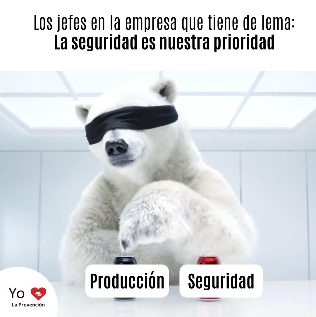 Viernes de humor en #SST. Reír para no llorar. 

Por eso debemos dejar de ver la #Seguridadysaludeneltrabajo como una prioridad sino como un valor.
Las empresas de clase mundial en #HSE hablan es de Producción Segura.
#PrevenciónPorConvicción #SSOMA 
#seguridadindustrial #HSEQ