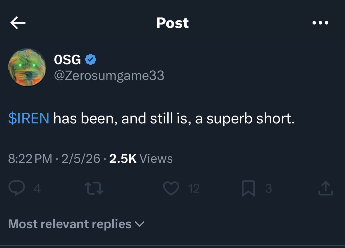 $IREN

This is a huge bull signal for those who don’t know this clown. 

Thank you!