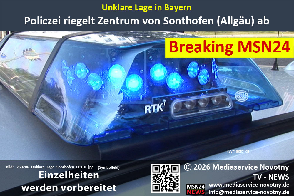 Angespannte Lage in Sonthofen, Spezialeinsatzkommando SEK und Drohnen kreisen über der Stadt, Hirschstraße gesperrt.
!!! Einzelheiten werden vorbereitet !!!