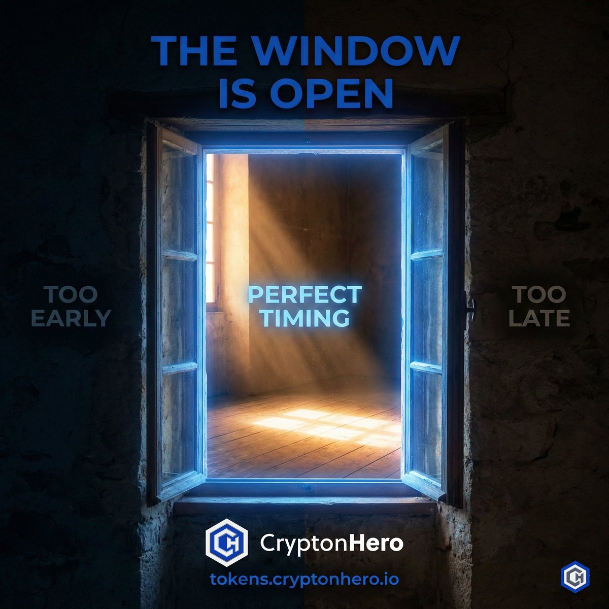 crypton_hero's tweet image. There's a window.

Between "too early" and "too late."

Platform in development: Not too early ✓
Pre-launch pricing: Not too late ✓
42 believers: Small community ✓

The window is open.

tokens.cryptonhero.io

#TheWindow #Timing #CHT #CryptonHero