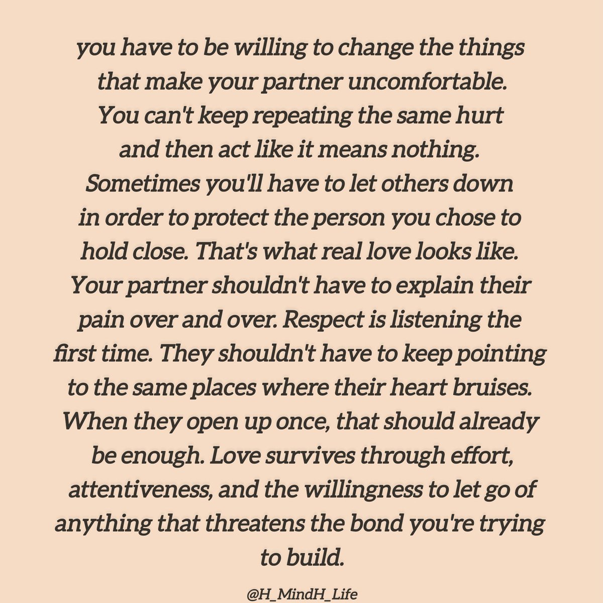 If you want your relationship to last,...