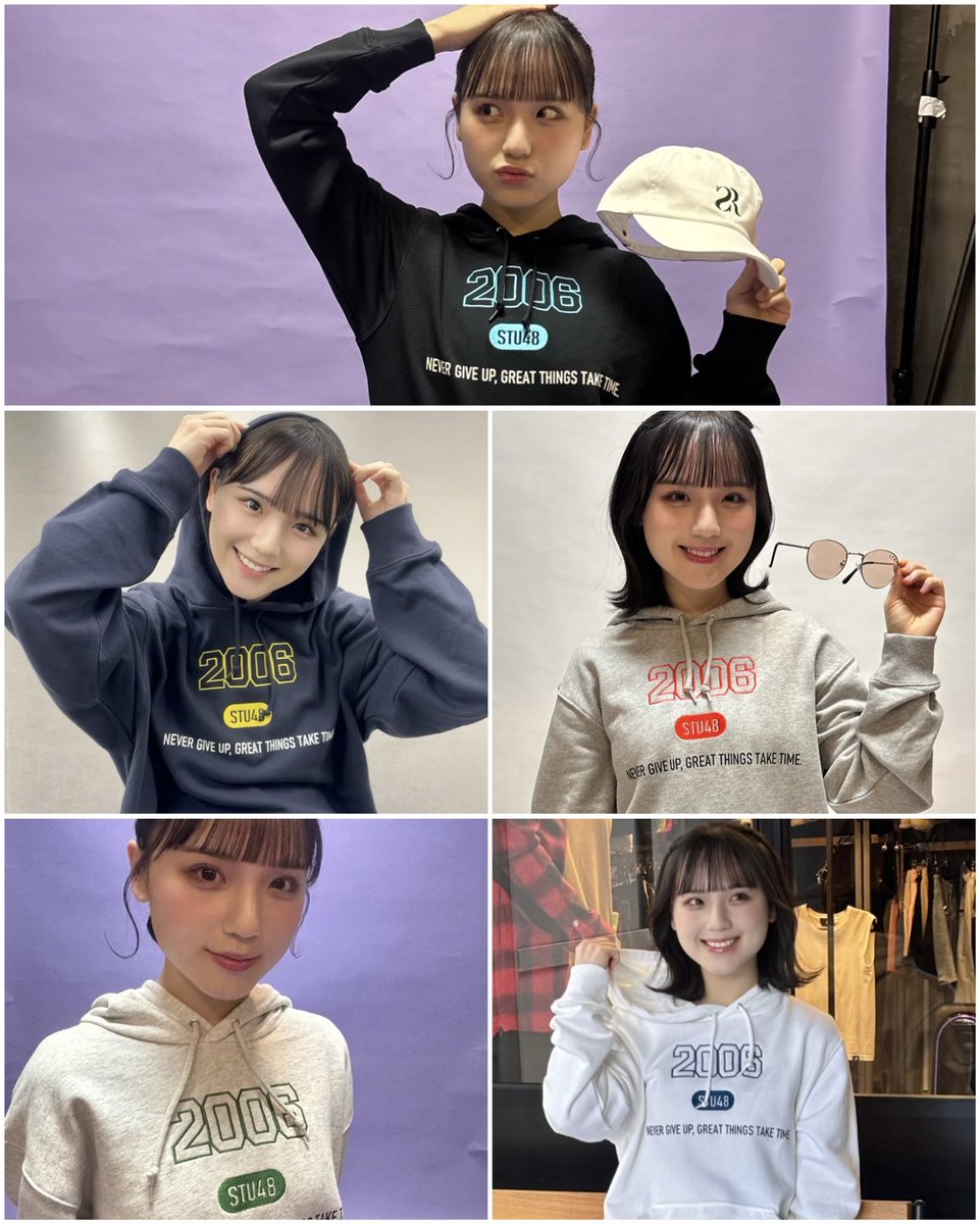 カラーバリエーションはこんなかんじ！ 1枚目 : パーカー 2枚目 : T