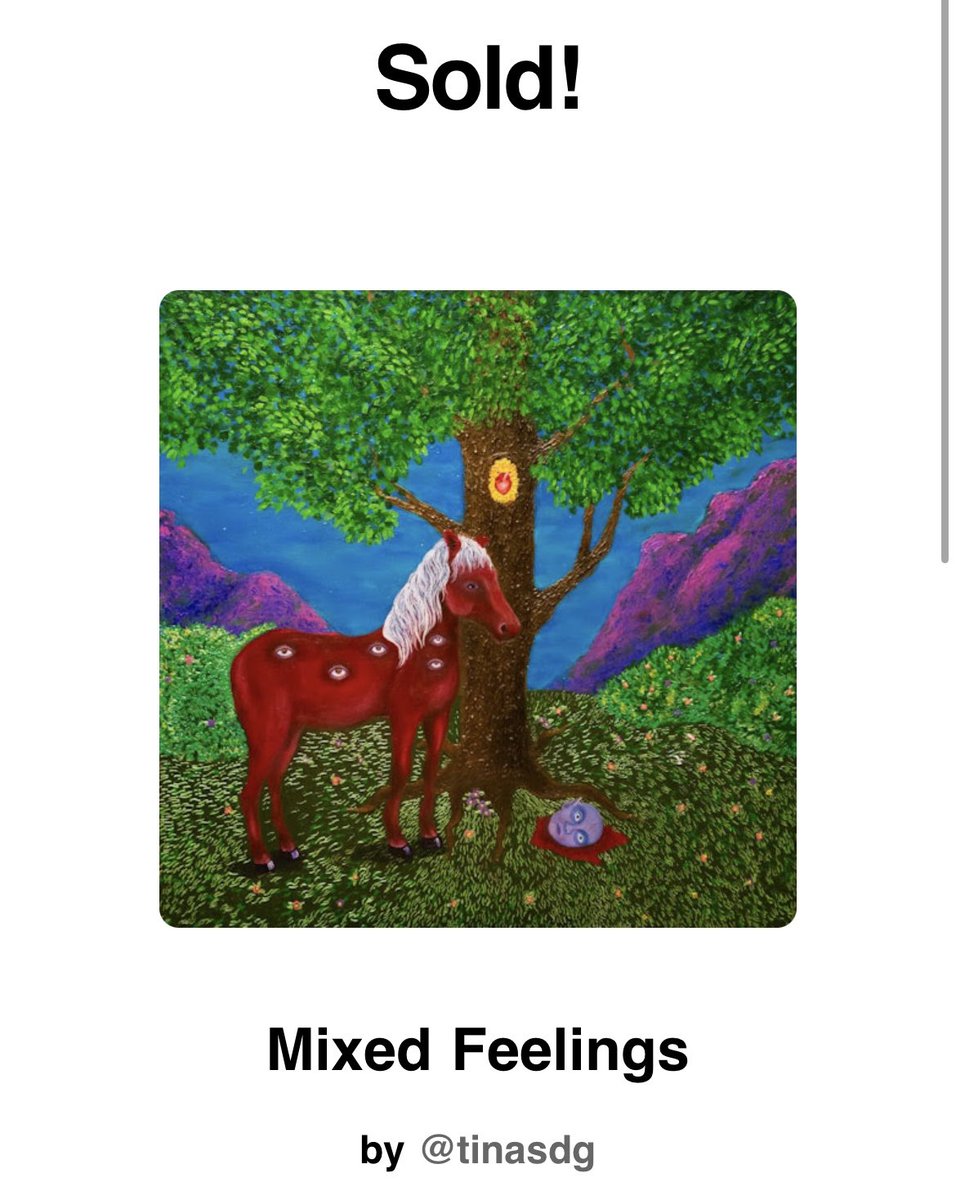 tina_sdg's tweet photo. Good morning everyone!❤️

What a way to start the day! I woke up to this email! “Mixed Feelings” is now in my dearest @Cryptoknightgal ‘s vault! 🥳❤️

Thank you for always supporting me and my art, and for believing in my vision. Cheers 🥂🩷 https://t.co/PtflyM9WAJ