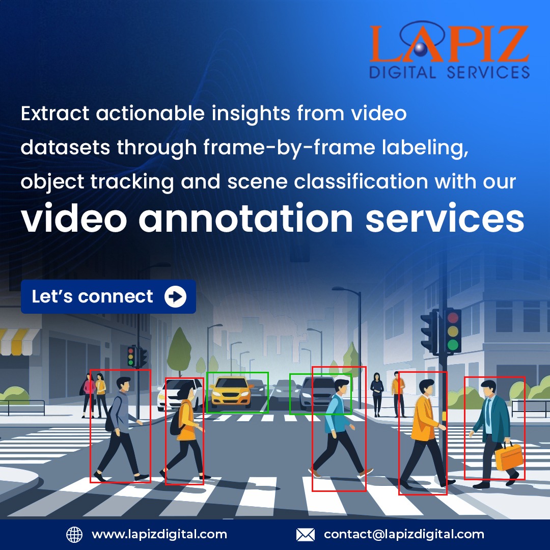 lapizweb's tweet photo. Extract actionable insights from video datasets through frame-by-frame labeling, object tracking and scene classification with our video annotation services
Letโs connect: ๐https://t.co/QdNyddEXL0
#VideoAnnotation #AITrainingData #DataLabeling #LapizDigitalServices https://t.co/SIY7pcT5TN