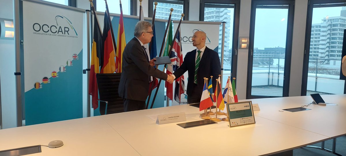 IndraCompany's tweet photo. π€ The co-funding contract for REACT II Electronic Attack Program, led by Indra, has been signed by OCCAR (Organisation for Joint Armament Co-Operation), addresing the development of future Airborne Electronic Attack (AEA) capabilities.
#IndraGroup #AirDominance #REACTII https://t.co/7NlW33BQre