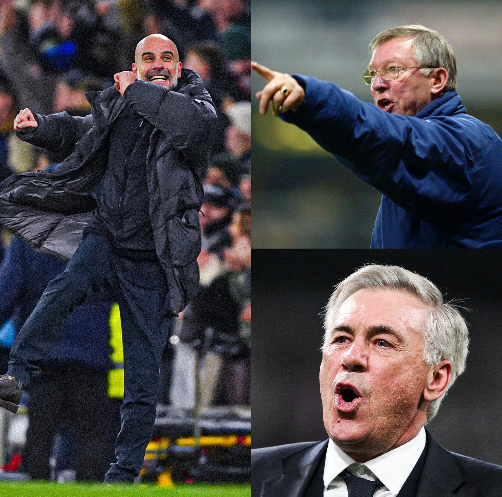 تصنيف Perplexity لأفضل 3 مدربين في تاريخ كرة القدم. 1 بيب غوارديولا. 2 السير أليكس فيرغسون. 3 كارلو أنشيلوتي 