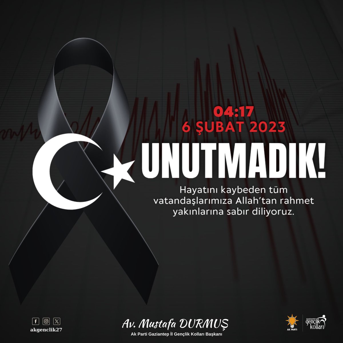 6 Şubat; enkazın altında kalan umutların değil, birbirine kenetlenen bir milletin hafızaya kazınan günüdür. 🇹🇷

Zamanın durduğu, şehirlerin sessizliğe büründüğü o gecede; vicdanlar ayakta kaldı, yürekler tek bir acıda birleşti. Acı büyüktü ama dayanışma daha büyüktü.

6 Şubat