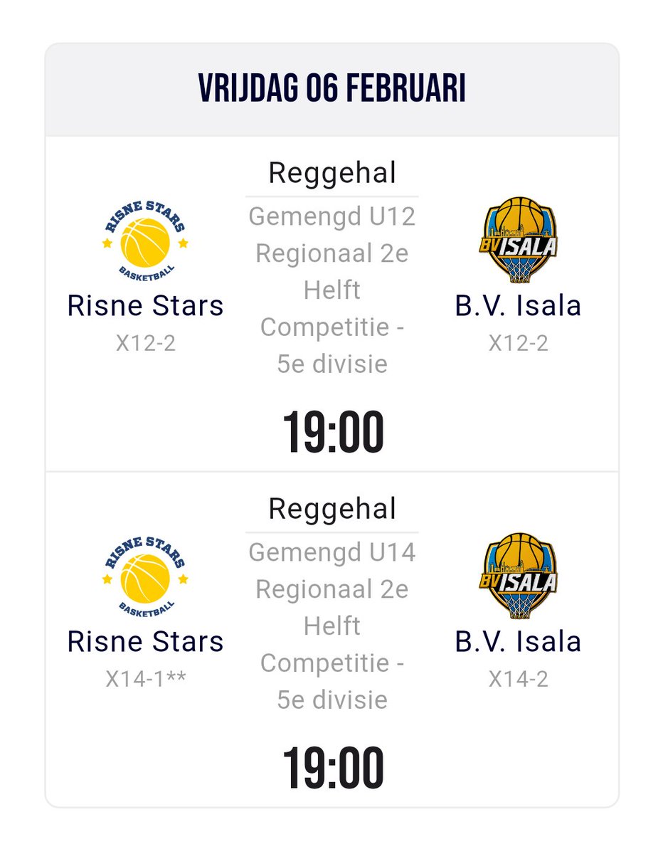 Het 🏀avondprogramma voor #RisneStars ⛹️‍♂️⛹️‍♀️