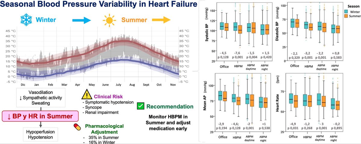 SeguraCardio's tweet image. 📌Impact of seasonal blood pressure variability in patients with heart failure ☀️❄️

Happy to share our latest research, published in @JHypertension ‼️

#HeartFailure #BloodPressure #HF