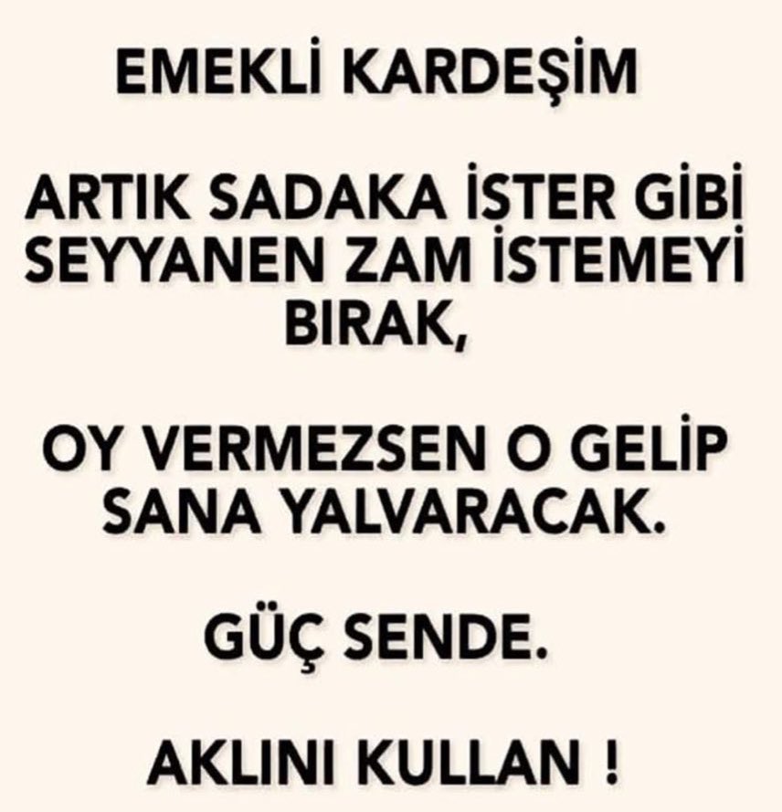 Farkına var artık 

 #EmekliyePlanlıSefalet