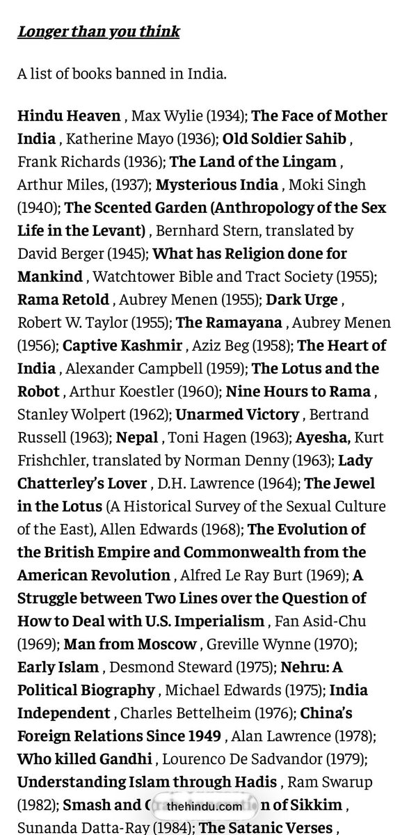 PadmajaJoshi's tweet photo. You can't read this book. The long list of books banned in India

https://t.co/Q01WlhtW6e https://t.co/z8LtRjbVha