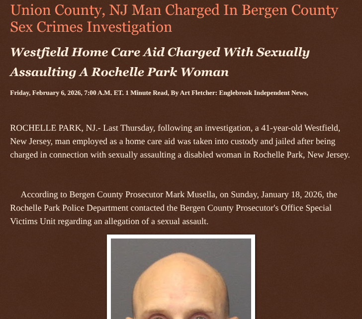 ArtFletcher9's tweet photo. Union County, NJ Man Charged In Bergen County Sex Crimes Investigation https://t.co/bnRUeIZGcf via @Englebrooknews #NewJersey #CrimeNews #bergencountynj #rochelleparknj #sexassault #arrest #unioncountynj #westfieldnj #charged #homecare #aid @wireless_step @HRG_Media @LodiNJNews @SarahGeving1 @Shannon96574094 @Daytobehappy @janninereid1 @gator4kb18 @MichelleF_35 @TrumpWasRite2 @KathyKbrose @RobGerundo @JimBobW49