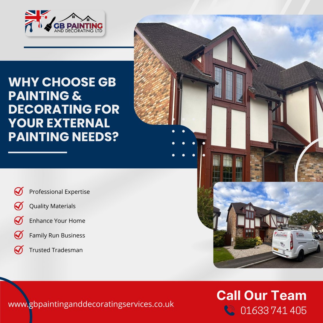 DecoratedGb's tweet photo. 🎨 Why choose GB Painting &amp; Decorating for external painting?

✔️ Expert workmanship
✔️ Weather-resistant finishes
✔️ Reliable, professional service
✔️ Free quotes

🌐 https://t.co/lpp2oADN0i 

📞 01633 741405

#ExternalPainting #ProfessionalPainters https://t.co/2HzqGRG5gt