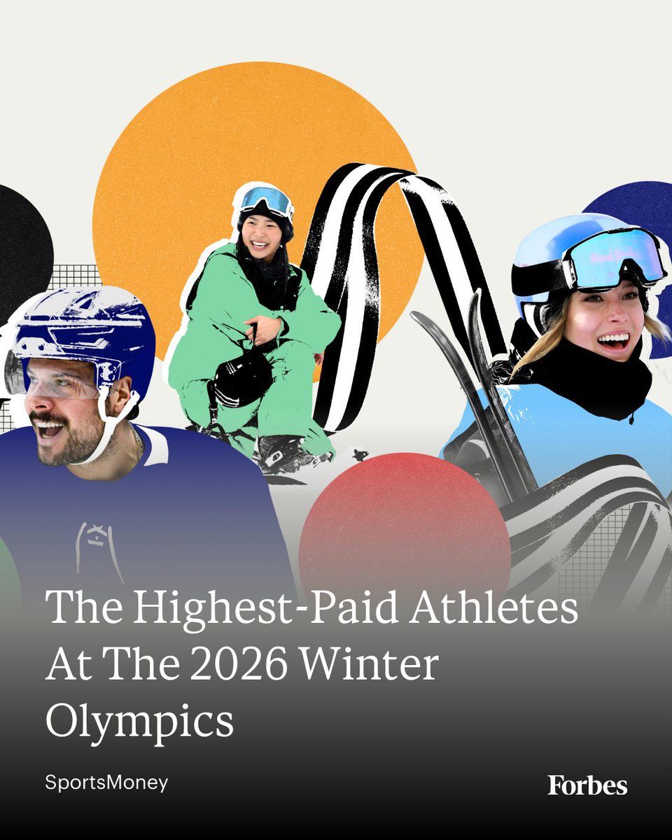 Forbes's tweet photo. NHL players will be among the top earners in Milan Cortina, but the Games’ biggest money winner comes from the ski slopes, with an estimated $23 million over the past 12 months. 

Here’s where Lindsey Vonn, Ilia Malinin, Chloe Kim and other Olympians stand on the financial podium: https://t.co/FMxQodW0NJ (illustration by Alice Lagarde for Forbes; photos by Icon Sportswire/Getty Images; David Ramos/Getty Images; Lintao Zhang/Getty Images) #MilanoCortina2026 #Olympics #OlympicGames