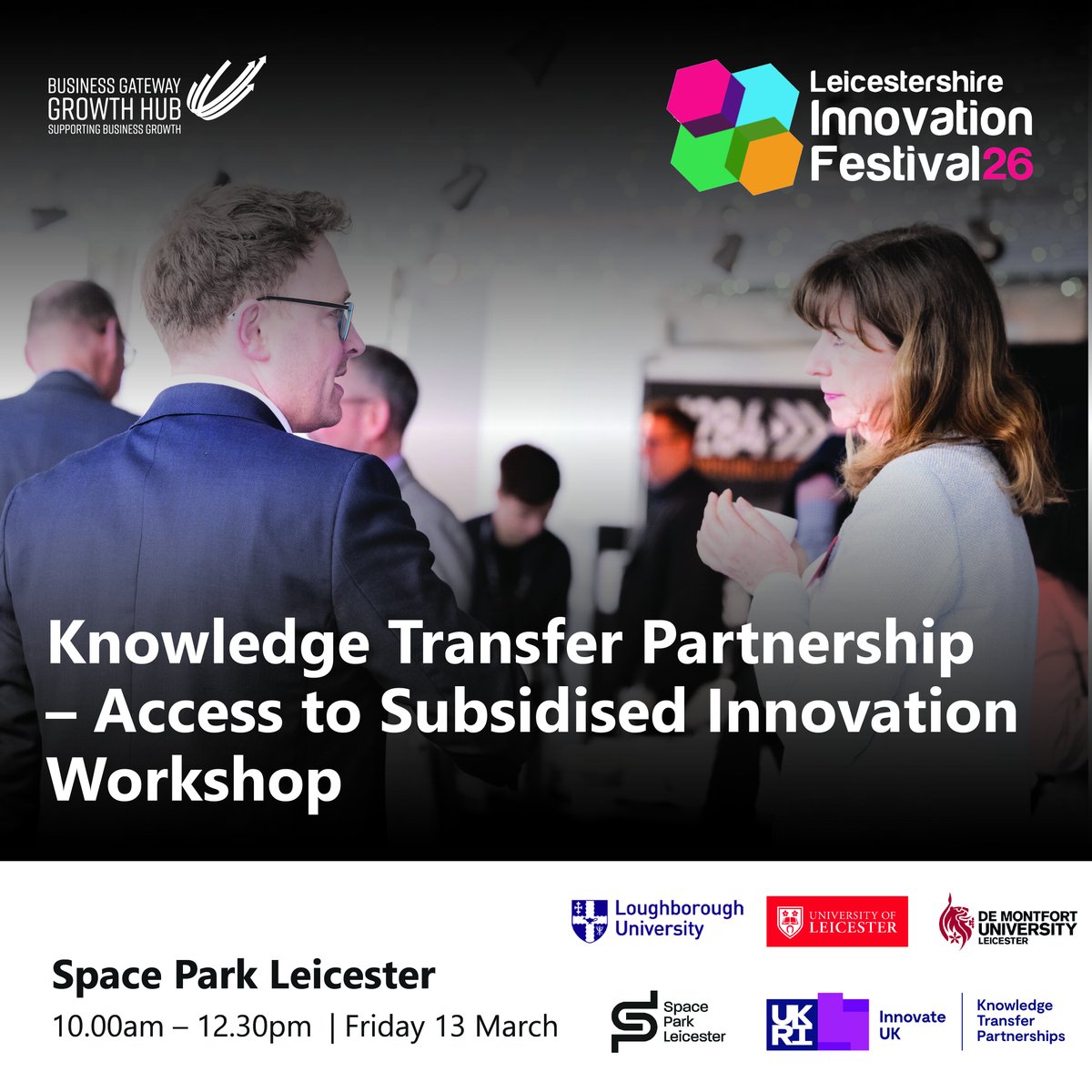 uniofleicester's tweet photo. Proud to be part of the Leic Innovation Festival 9β13 March. Weβll be showcasing how innovation boosts productivity and drives growth across Leicestershire. Join us to share ideas and connect with local changemakers π https://t.co/EK60BxOorL
#LIF26 @UniLeicBusiness @bizgateway https://t.co/5rnx2ygcKa