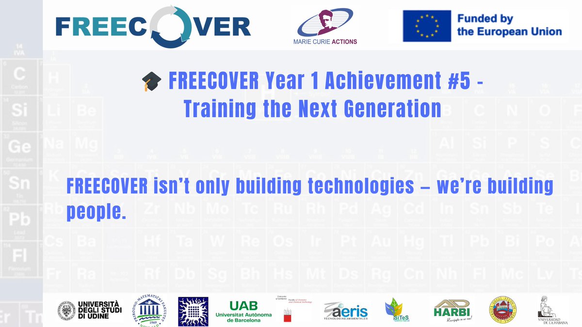 freecover_EU's tweet photo. ✅️Together, we’re building a sustainable future for Rare Earth Element recycling!
#FREECOVERProject #HorizonEurope #MSCAStaffExchanges https://t.co/ZmP1FAPzrv
