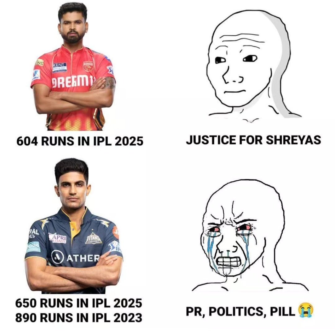 The hypocrisy of these clowns is unreal. No matter what he does they will always hate Shubman Gill. In T20  Shubman Gill is miles ahead of these guys.