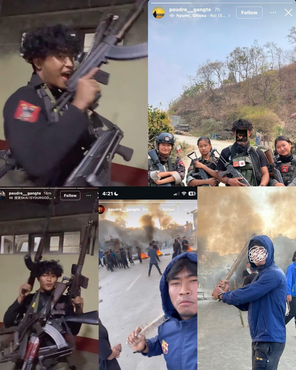 behindttruth's tweet photo. Visuals confirm that Kuki UG groups are involved in the recent violence. Paudre Gangte from Kamdou Veng is seen on the left and on the right he is holding guns with the insignia of Chin Defense Force - Tonzang, an insurgent group based in myanmar. 

https://t.co/WvD1hmxHiO https://t.co/TT6UgzA4iQ