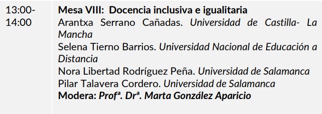 💡 Mesa VIII: Docencia inclusiva e igualitaria