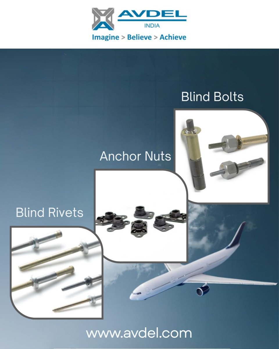 One destination. Complete aerospace fastening solutions ✈️🔩

Blind Rivets: One-side fastening for aircraft skins and panels.

🔗 avdel.com
📞 T: 91-022-66345611 / 66345612
📩 E: marketing@avdel.com
#AvdelIndia #Avdel #AerospaceFasteners #FasteningSolutions
