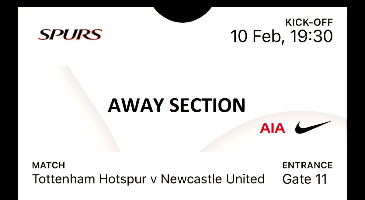 Tickets for Spurs are starting to arrive via email #NUFC