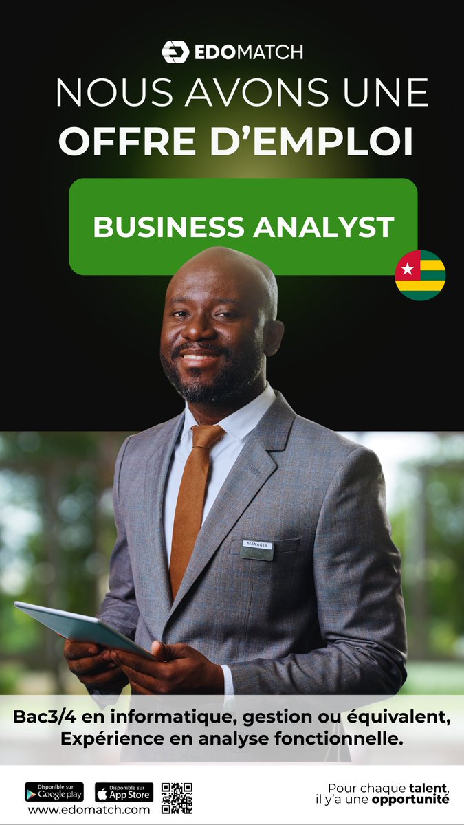 Edo_match's tweet photo. 📢 Nouvelles offres disponibles sur EdoMatch !
SAV, Business Analyst, Administrateur IT, Agent Commercial CI…
Postulez directement via l’application.
#OffreEmploi #Recrutement #EdoMatch #JobsAfrique #Togo #CotedIvoire https://t.co/cKxU9LooPp